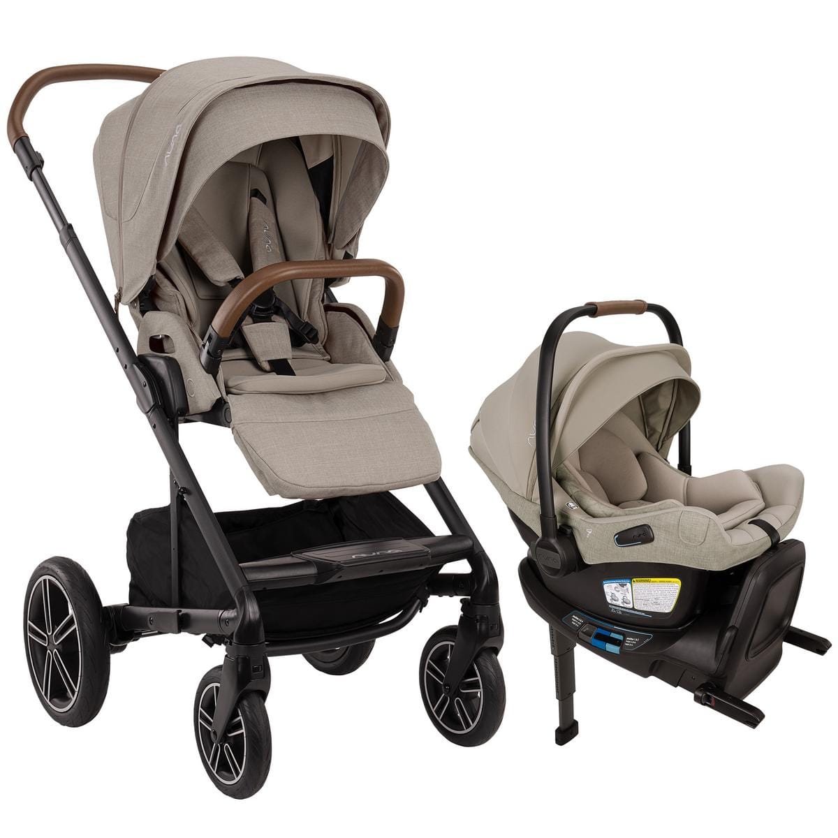 Nuna MIXX Next with Magnetic Buckle + PIPA Aire RX Travel System (One Box) - Hazelwood - Z2ST13418HAZ