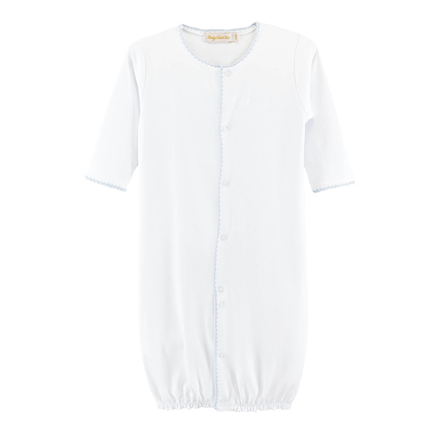 Baby Club Chic Pima Convertible Gown with Crochet Trim - no Embroidery, NB
