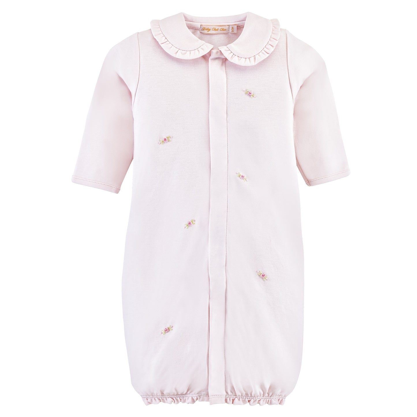 Baby Club Chic Sweet Roses All-over Embroidered Pima Convertible Gown, NB