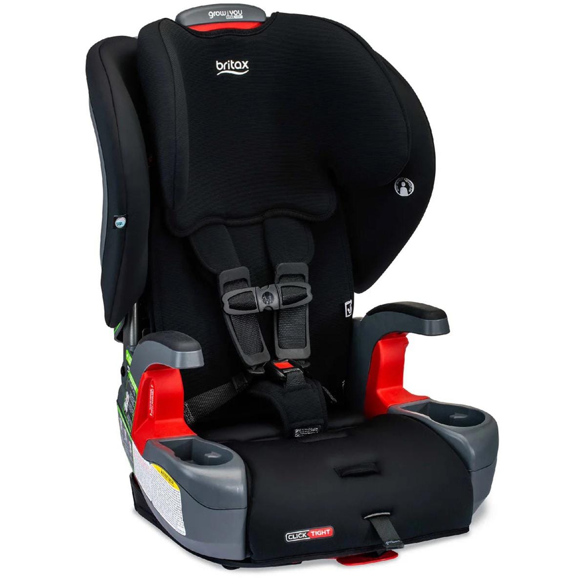 Britax OPEN BOX Grow With You ClickTight Harness Booster Car Seat - Black Contour