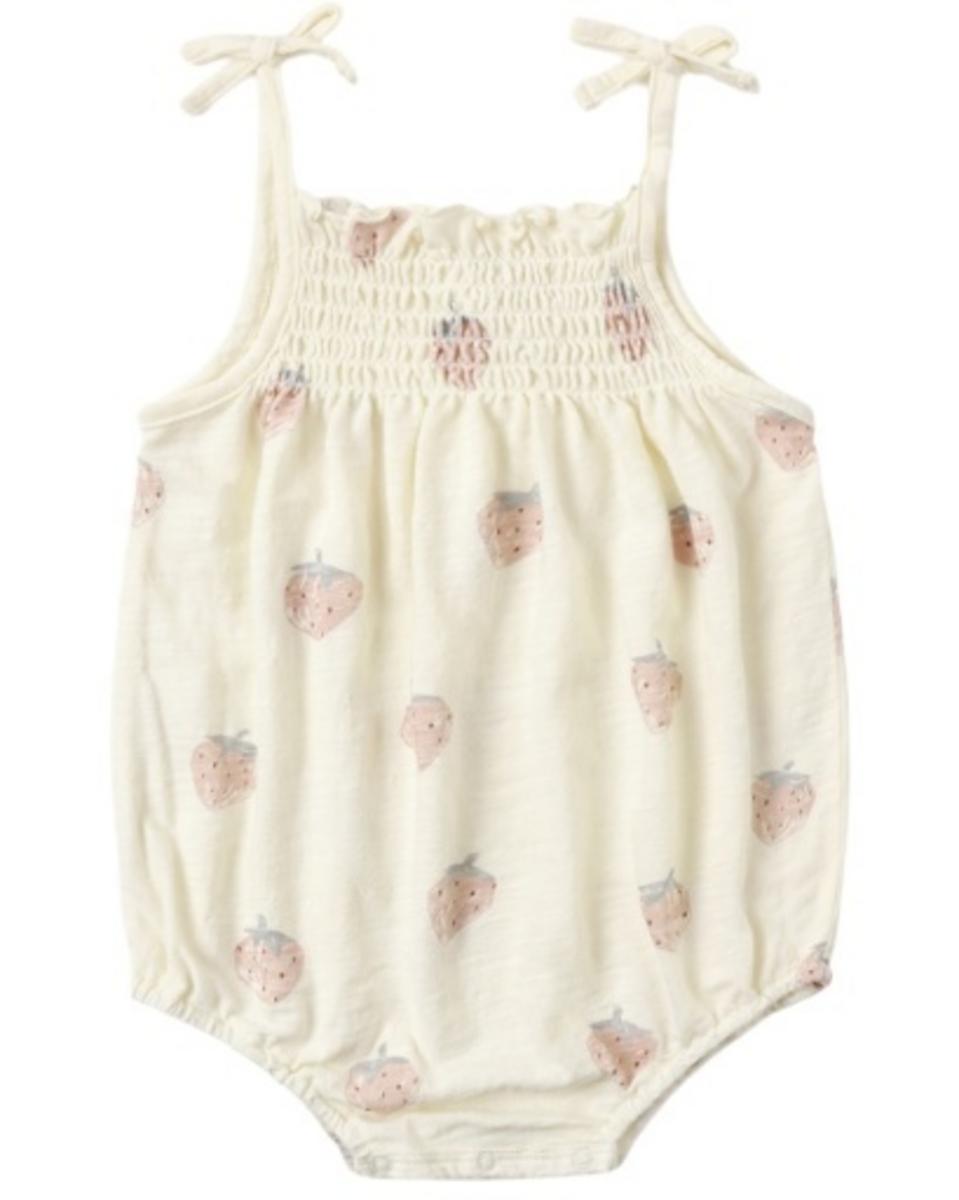 Rylee + Cru Sunny Romper Strawberry - Ivory, 12-18M
