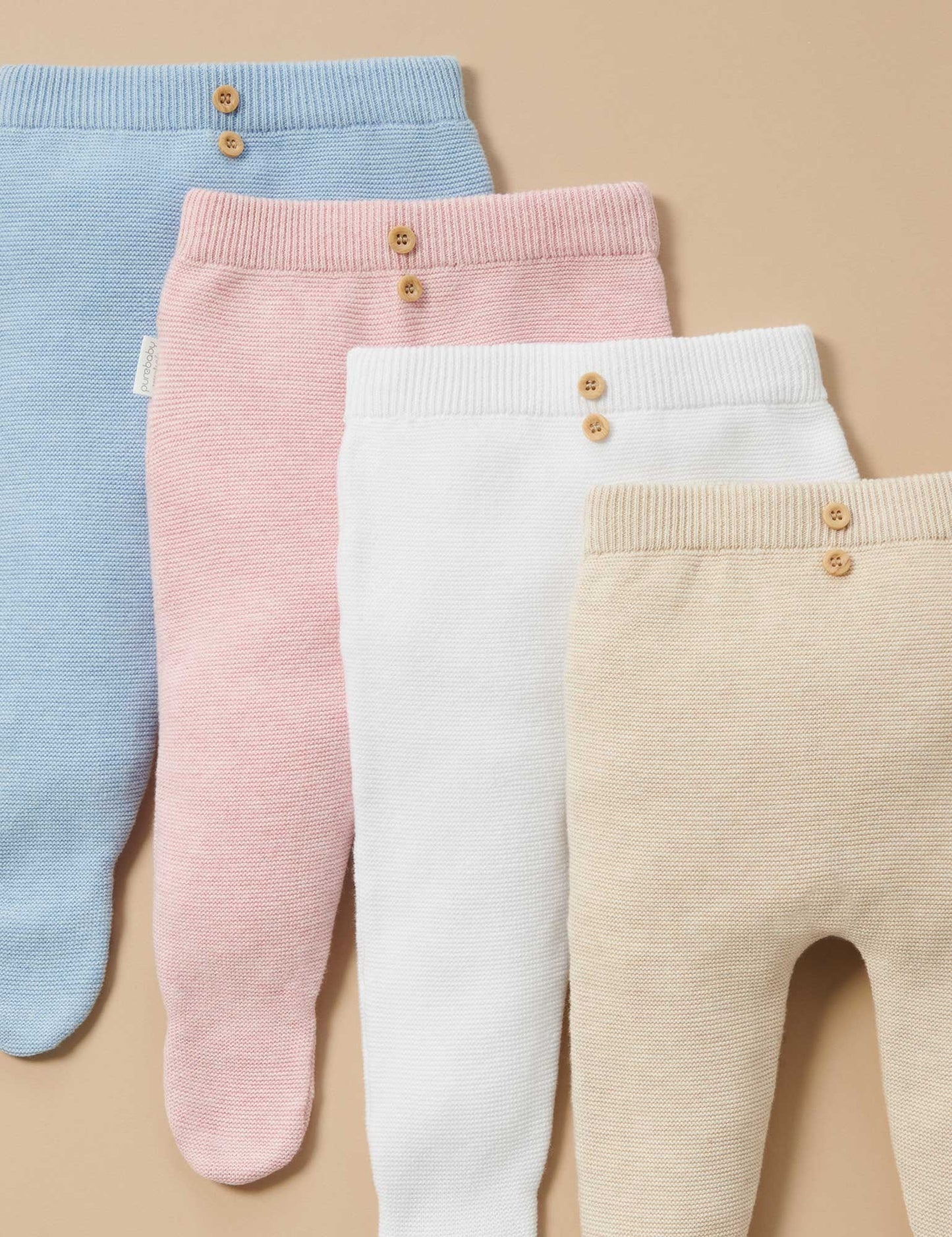 Purebaby Textured Leggings - Wheat Melange, 3-6M - Image 6