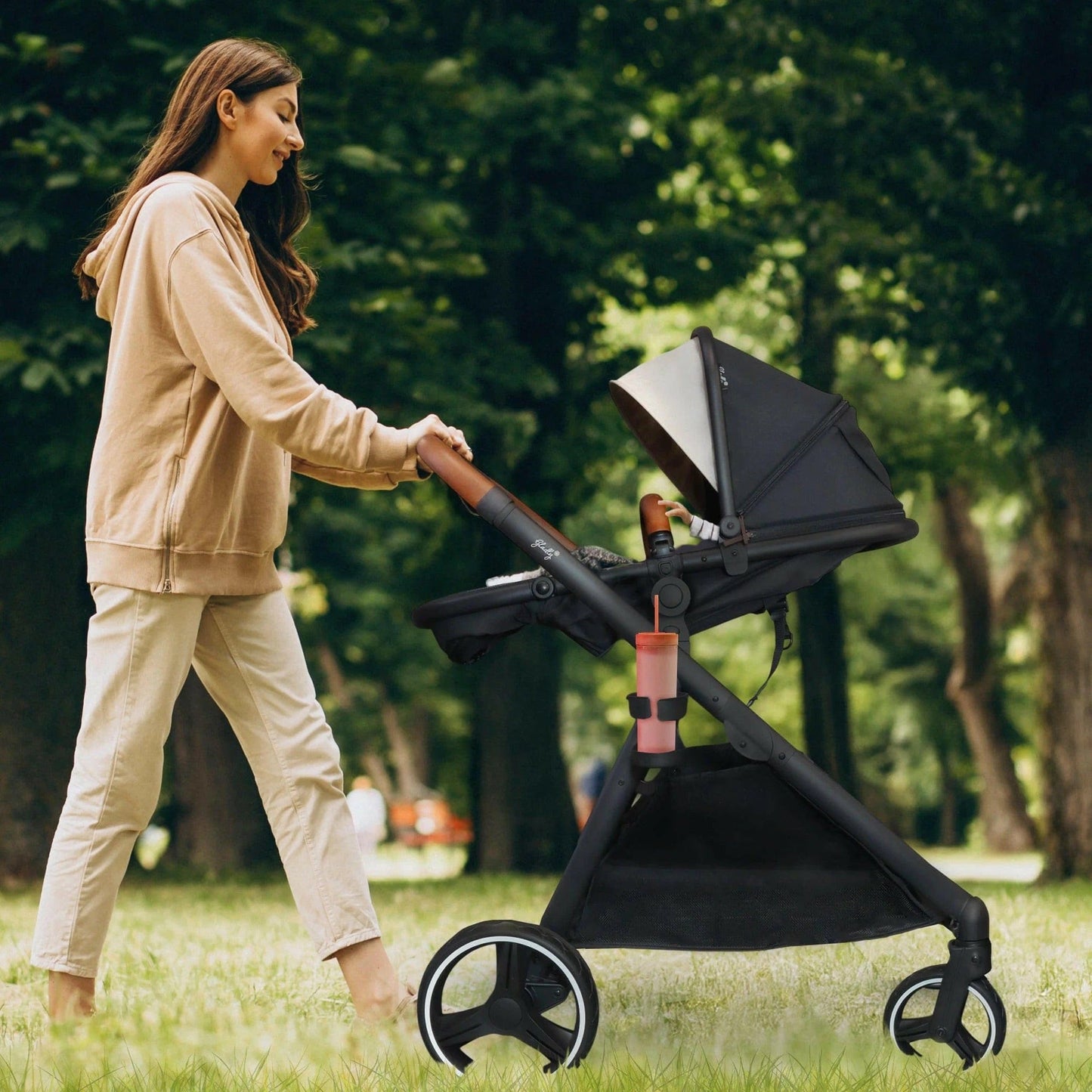 Gladly Family Piper Stroller Second Seat: 2-in-1 Toddler Seat + Bassinet - Onyx - PIP-SEA-ONY