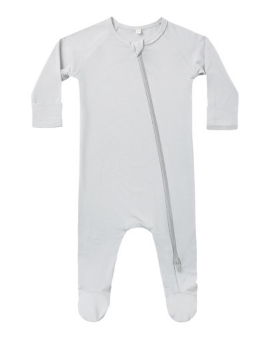 Quincy Mae Bamboo Zip Footie Sky - Sky, Newborn