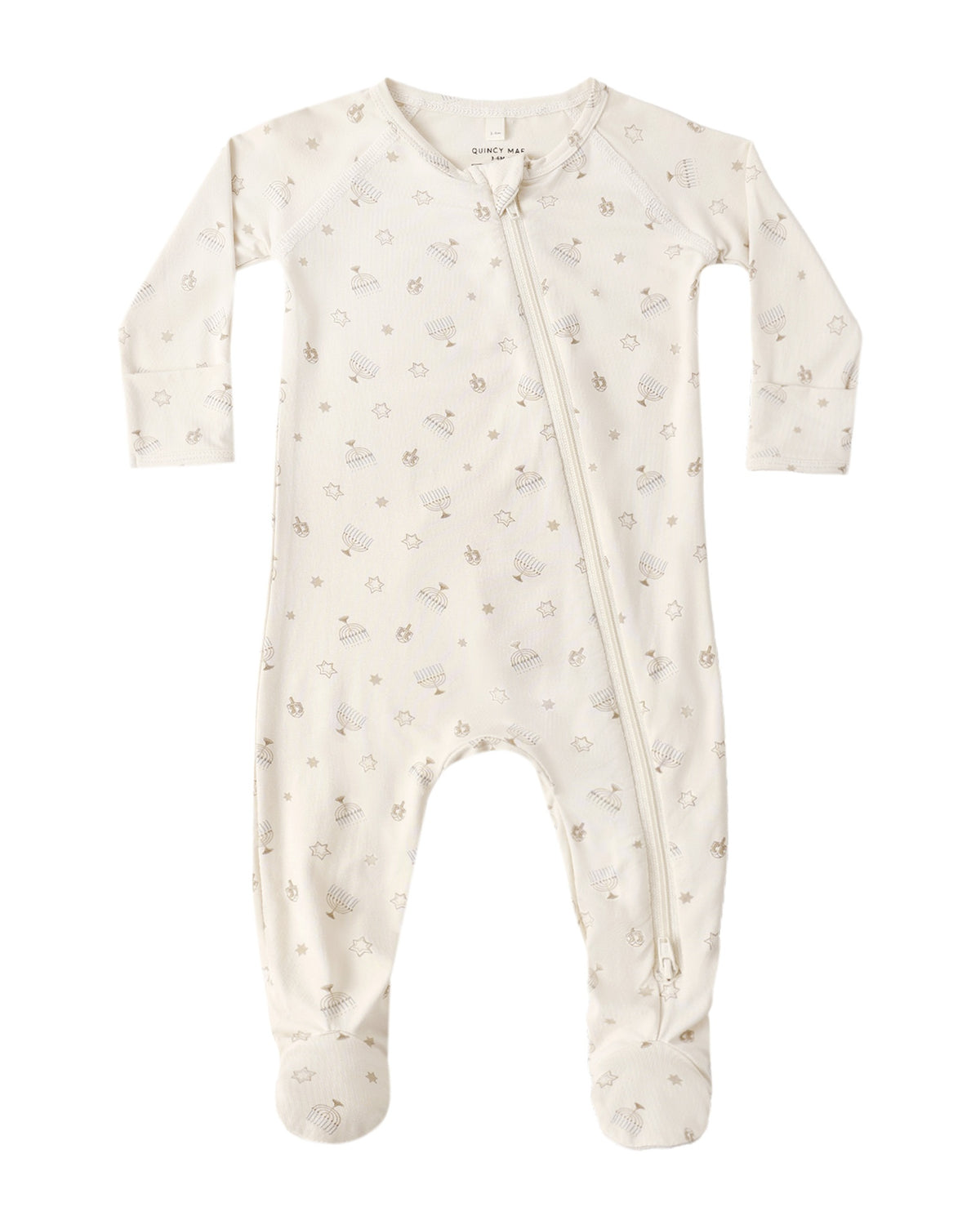 Quincy Mae Bamboo Zip Footie - Hanukkah - NB