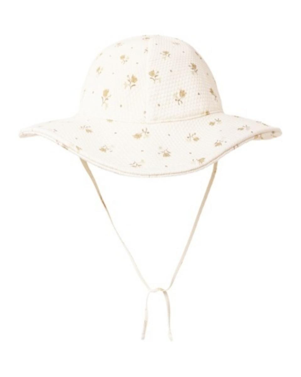 Quincy Mae Sun Hat Golden Fleur - Natural, 6-12M