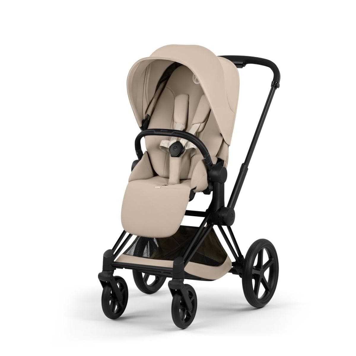 Cybex Priam Stroller (2026) - Matte Black Frame / Cozy Beige Lux