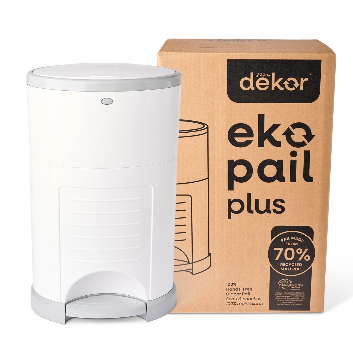 Dekor Eko Plus Diaper Pail - White - 2-12221