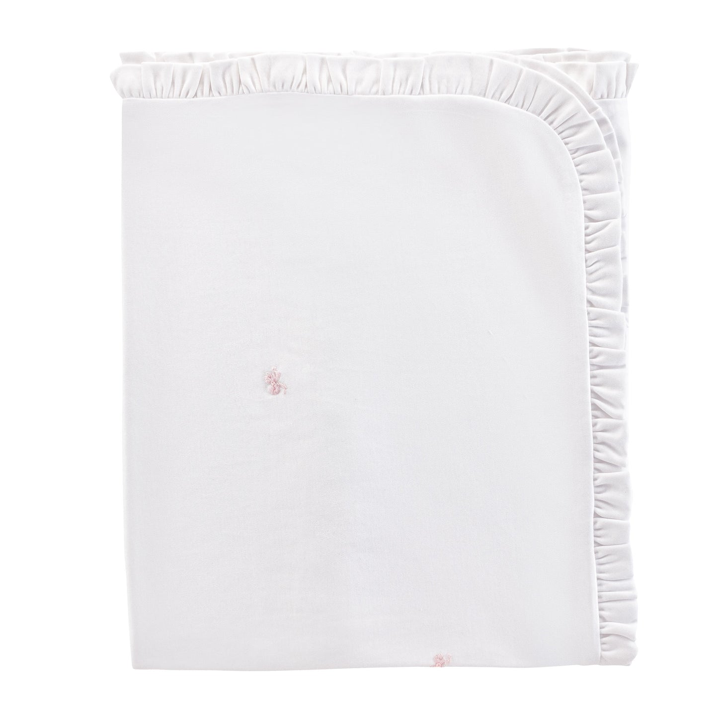 Baby Club Chic Little Bows All-over Embroidered Pima Ruffled Receiving Blanket