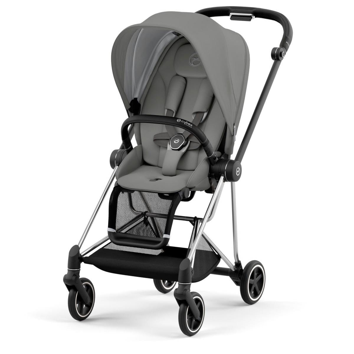 Cybex MIOS 3 Stroller (One Box) - Chrome / Black / Soho Grey