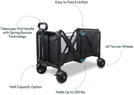 WonderFold S5 Convertible Utility Wagon + Canopy Bundle - Beige - S5-BG-S5CPY-BG-B