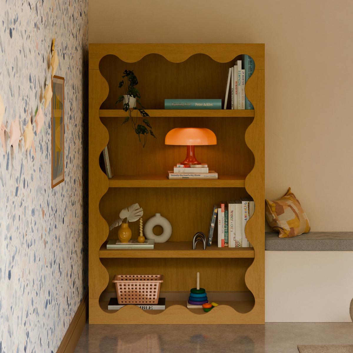 Babyletto Lido Wave Bookcase - Honey
