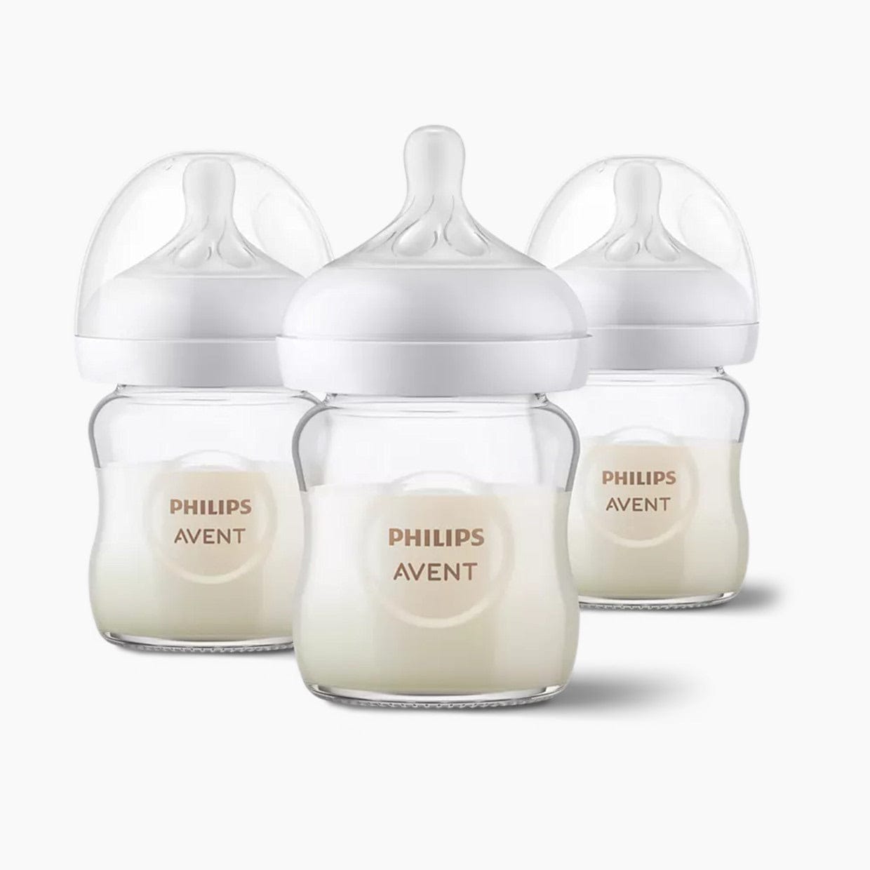 Avent Glass Natural Baby Bottle With Natural Response Nipple, 4oz, 3pk - SCY910-03