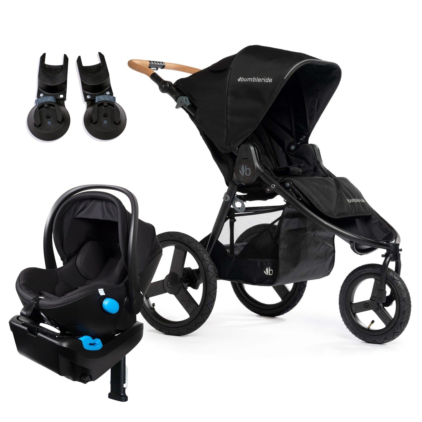 Bumbleride Speed + Clek Liing Travel System Bundle - Black / Railroad Ziip - SP-395LC-LG24U1-RRB2