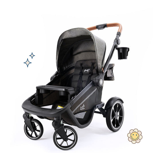 Gladly Family Grasshopper 8-in-1 Single-to-Double Stroller - Cobblestone - STR-GRH-CBS