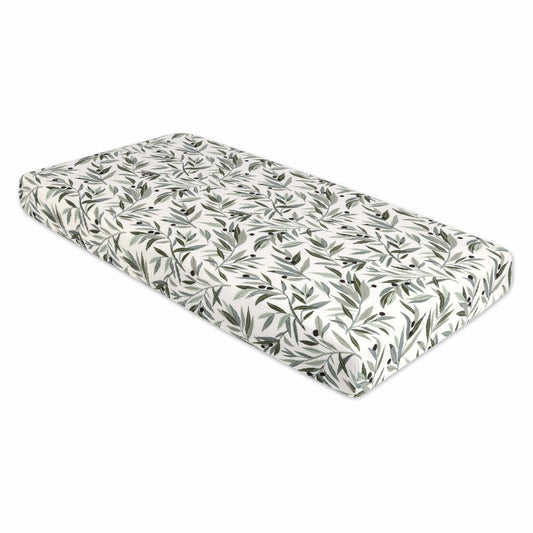 Babyletto Crib Sheet in GOTS Certified Organic Muslin Cotton-Olive Branches - T28235