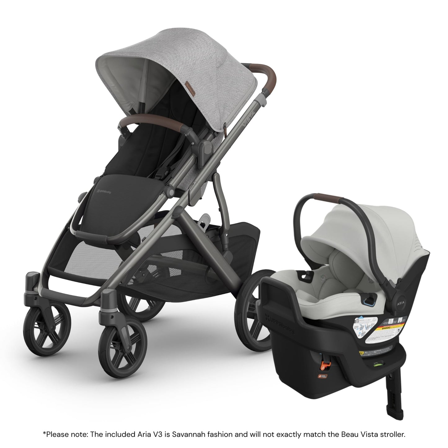 UPPAbaby Vista V3 + Aria V2 Travel System Bundle - Beau / Savannah