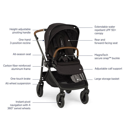 Nuna SWIV + PIPA urbn Travel System - Caviar - TS18615600CVR