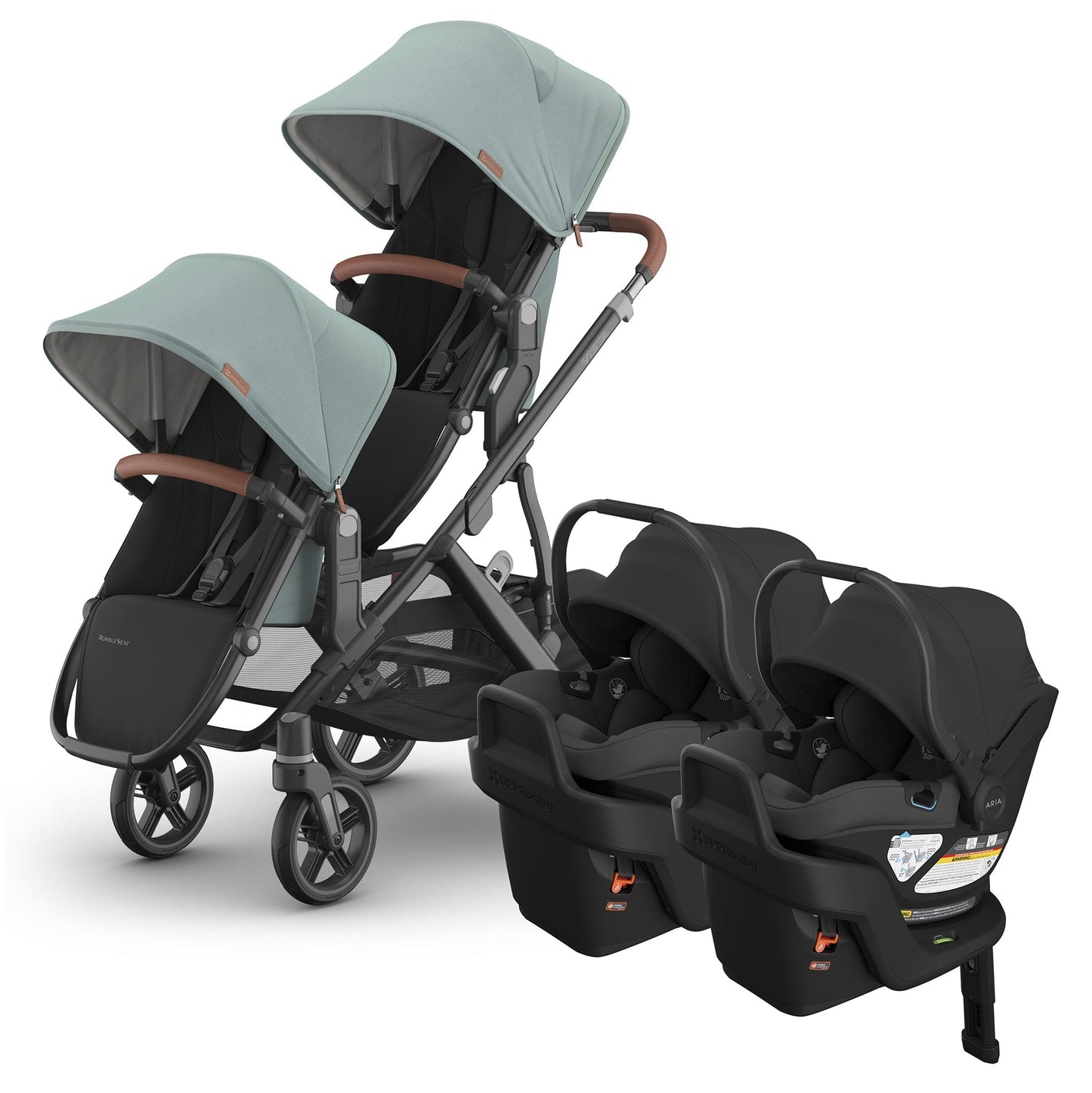 UPPAbaby Vista V3 Twin Stroller with RumbleSeat V3 + Aria V2 Travel System Bundle - Kenzi / Jake - TWIN-V3-TRVL-ARIA-V2-0303-VSO-NA-KNZ