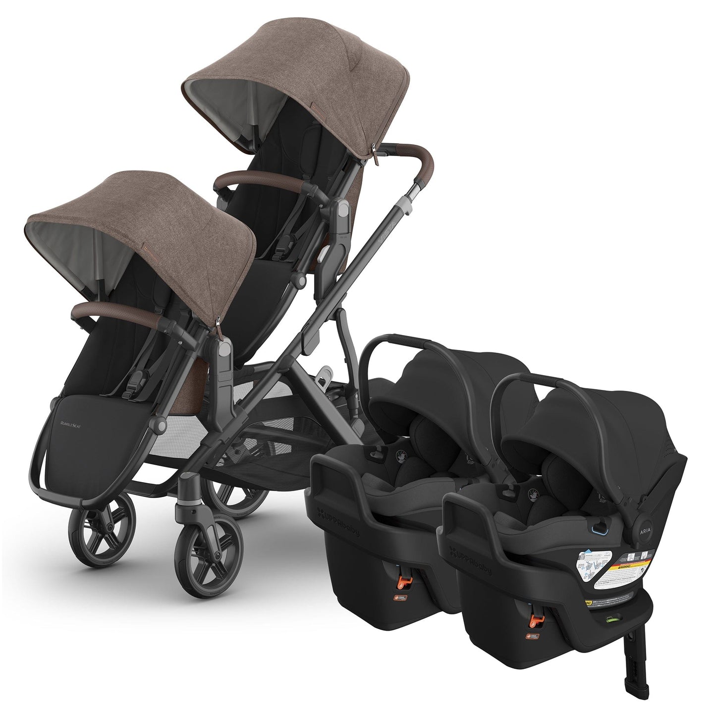 UPPAbaby Vista V3 Twin Stroller with RumbleSeat V3 + Aria V2 Travel System Bundle - Owen / Jake - TWIN-V3-TRVL-ARIA-V2-0303-VSO-NA-OWN