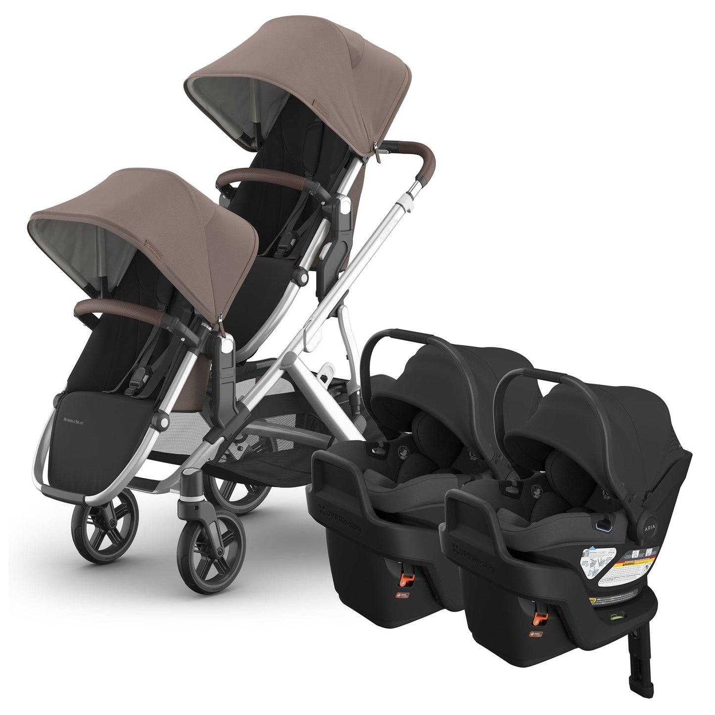 UPPAbaby Vista V3 Twin Stroller with RumbleSeat V3 + Aria V2 Travel System Bundle - Theo / Jake - TWIN-V3-TRVL-ARIA-V2-0303-VSO-NA-THO