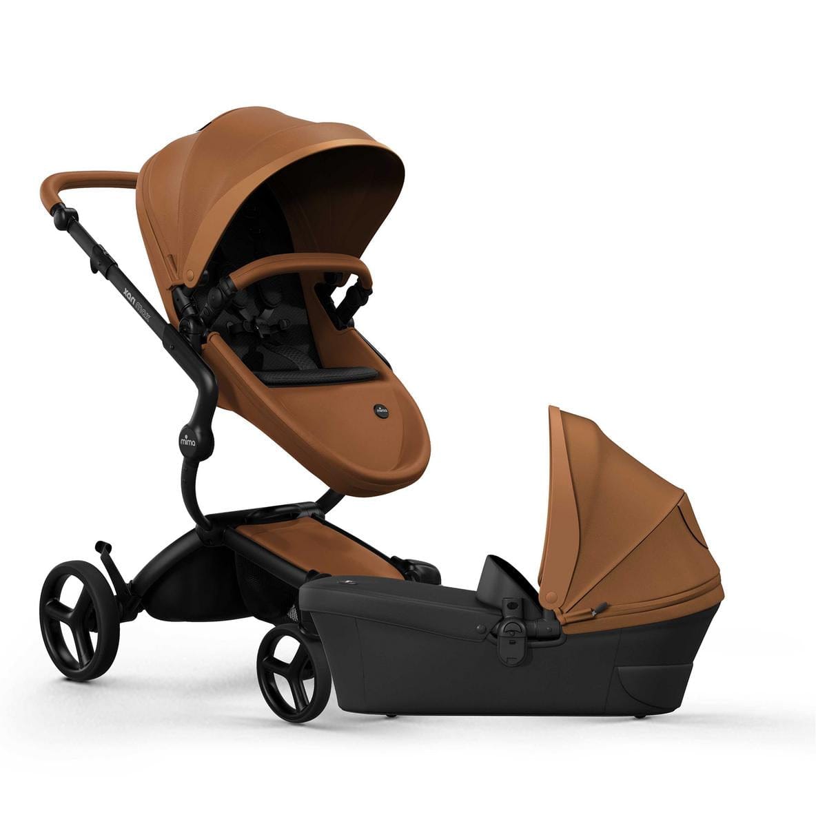 Mima Xari Max Stroller + Bassinet Bundle - Black / Camel / Black / Black