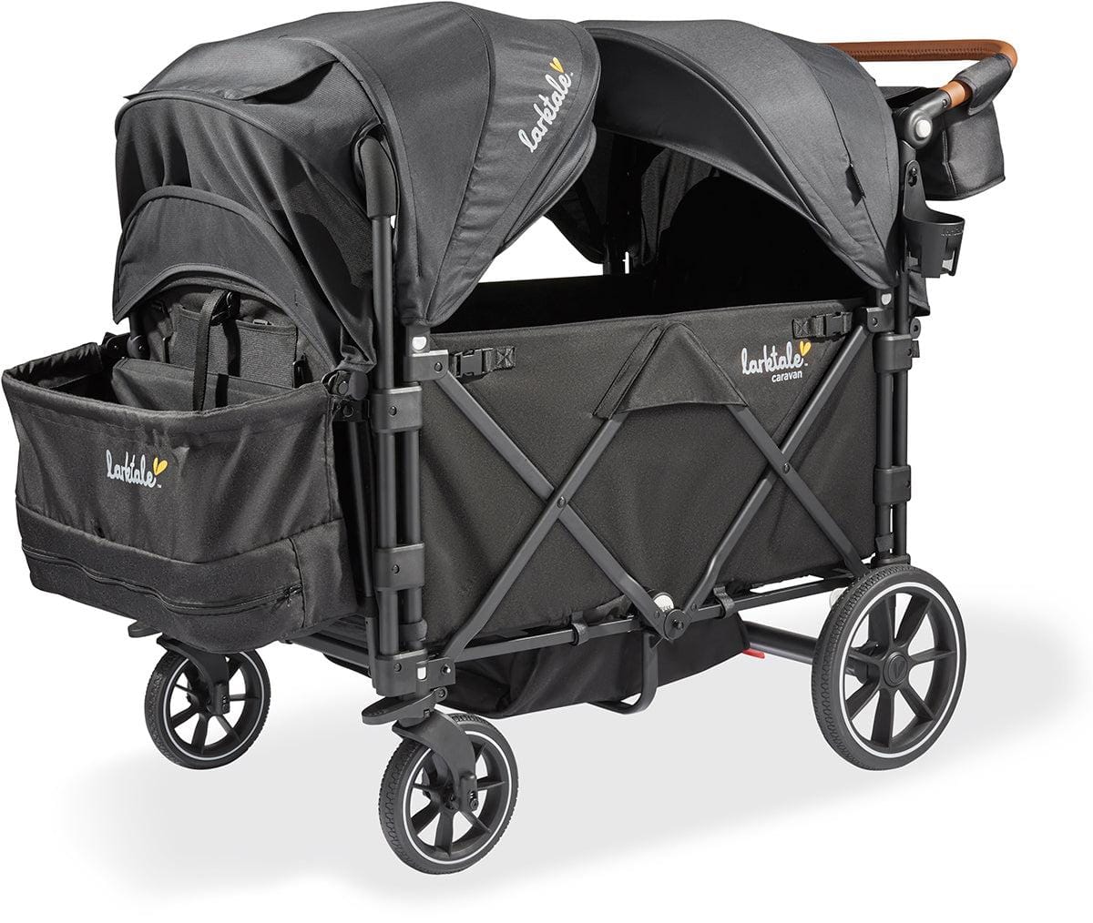 Larktale OPEN BOX Caravan Quad (4 Seater) Stroller Wagon - Byron Black - LK50039-ob