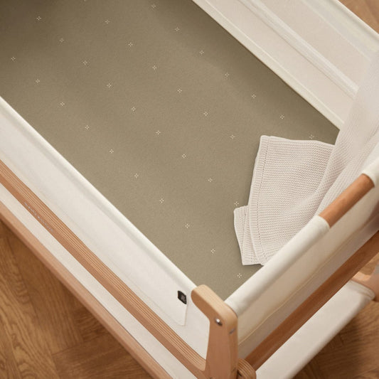 Snuz Bassinet Fitted Sheets, 2 Pack - Sage/Cross - USBD028BT