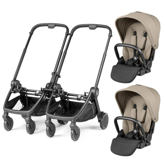 PEG City Loop Double Stroller Bundle - Black / Vanilla Blend - CLP-DBL-VANBL