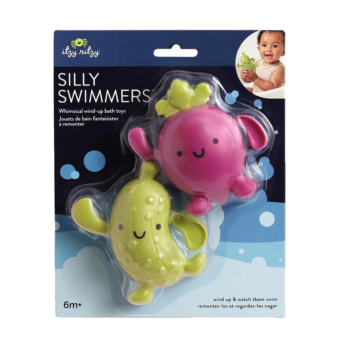 Itzy Ritzy Silly Swimmers Whimsical Wind-Up Bath Toys - Pickle & Beet - 456501751