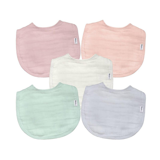 Green Sprouts Organic Cotton Muslin Bibs 5-Pack - Rose Set
