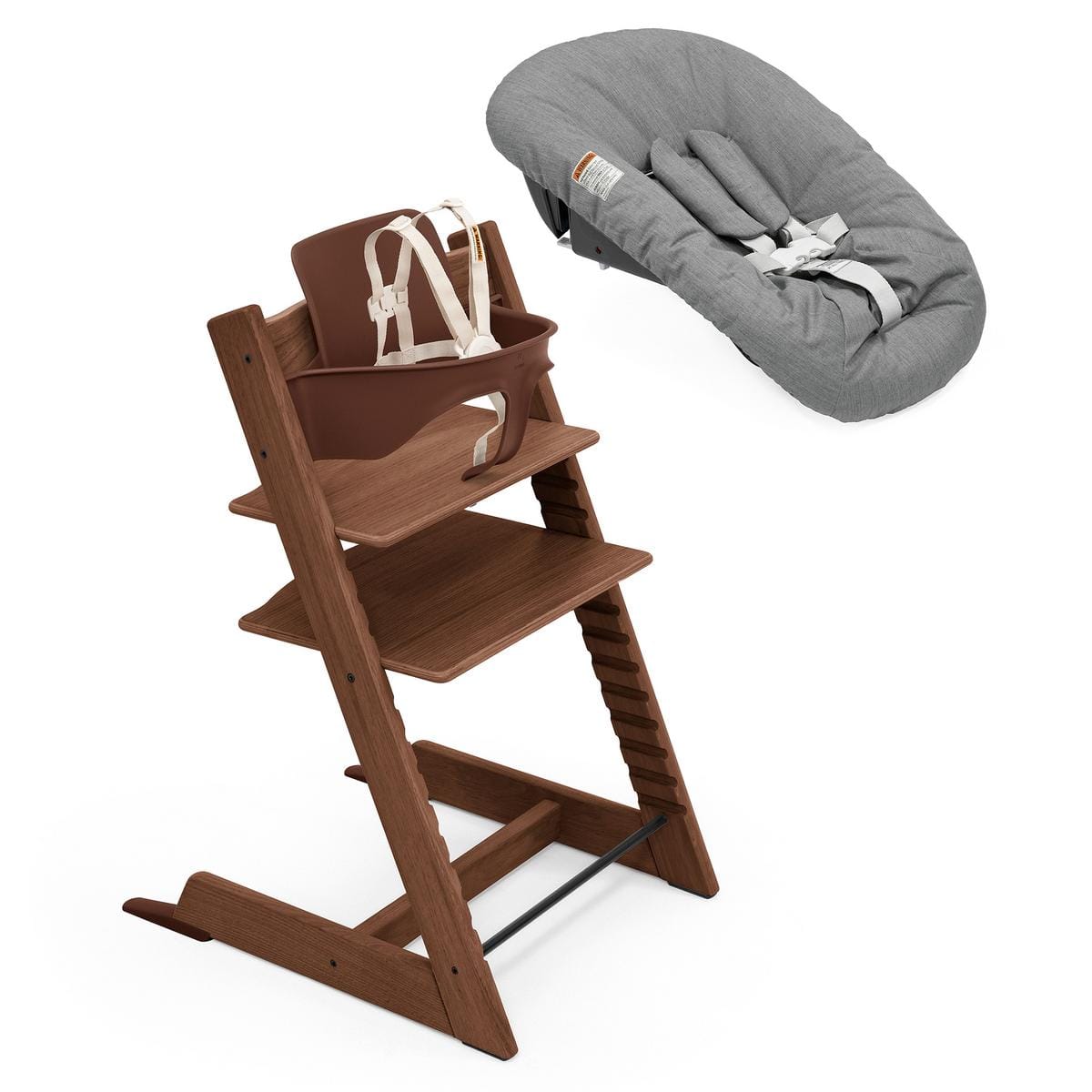 Stokke Tripp Trapp High Chair2 and Newborn Set - Oak Warm Brown / Anthracite - 686800