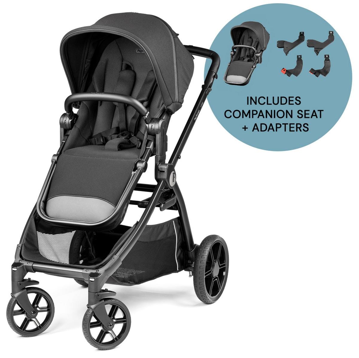 PEG YPSI 2025 Double Stroller Bundle - True Black - IP38000000MO13-IS14280000MO13