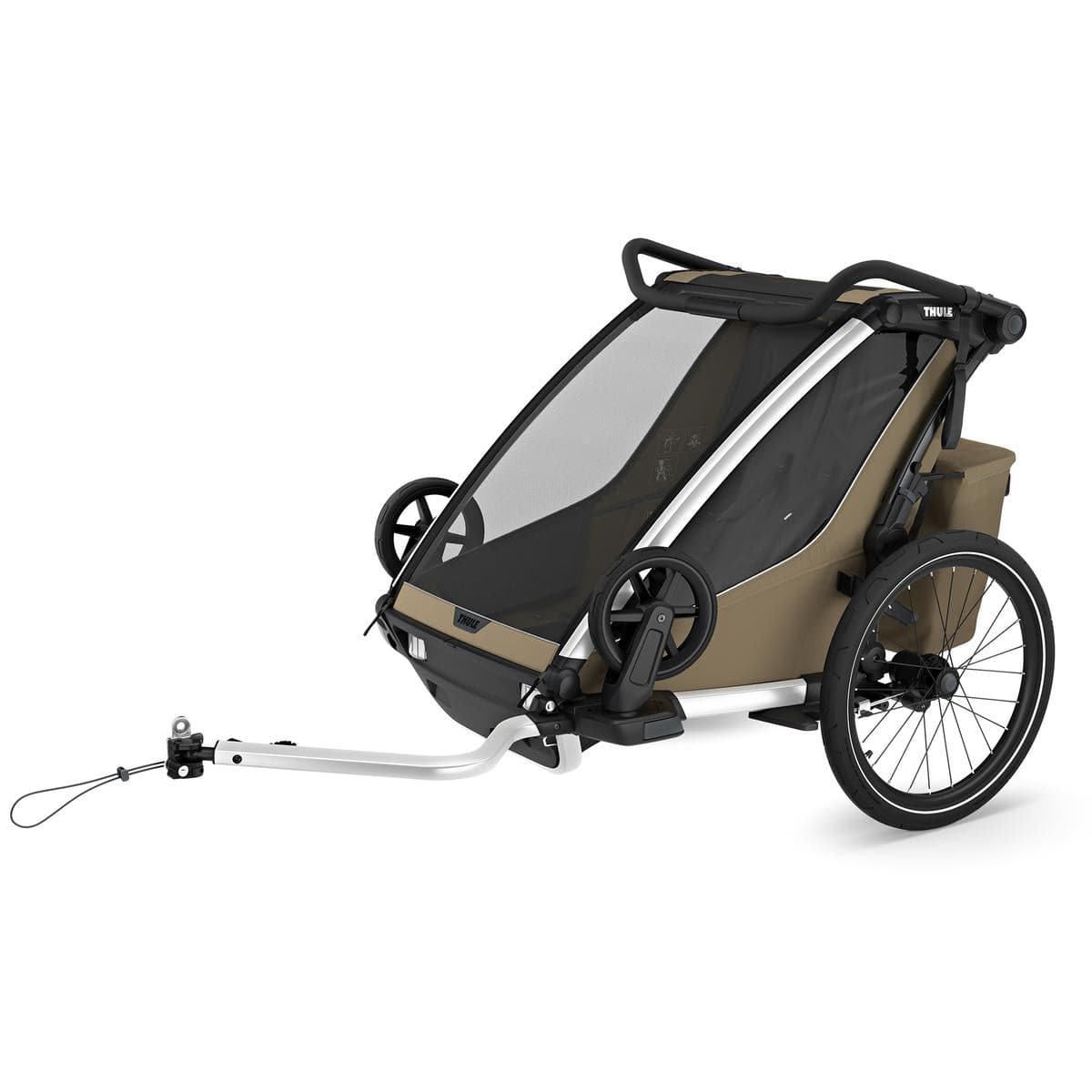 Thule Chariot Cross 2 Double Multisport Bike Trailer + Stroller - Faded Khaki