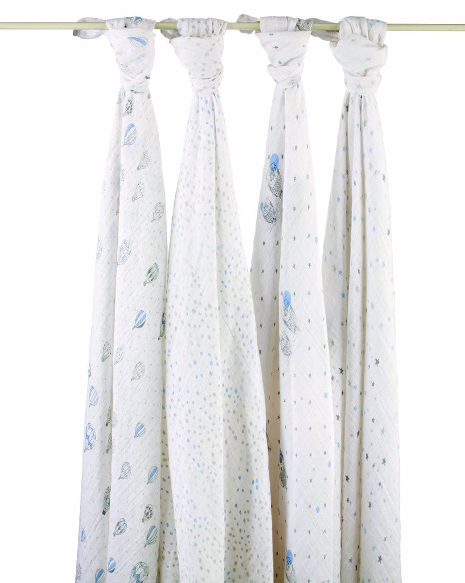 Aden + Anais 100% Cotton Wrap 4-Pack - Night Sky