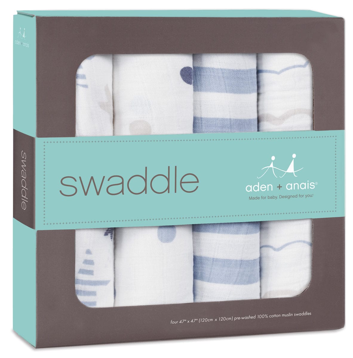 Aden + Anais Classic Swaddle Wraps, 4 Pack - Rock Star