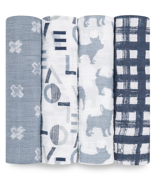 Aden + Anais Classic Swaddle Wraps, 4 Pack - Waverly - 2074-AA