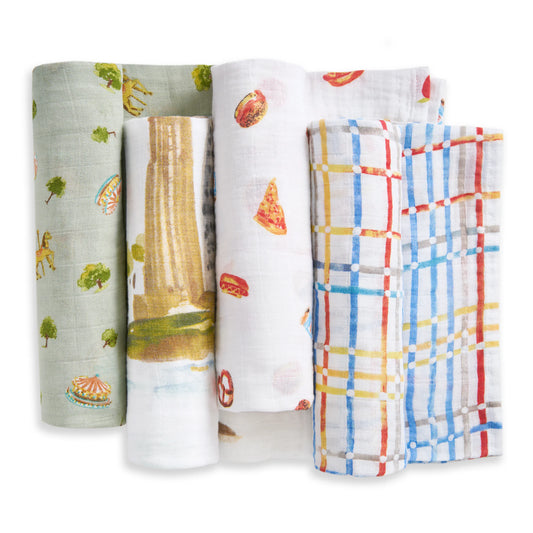 Aden + Anais Organic Cotton Swaddle Blanket 4 pk - New York City - ASWO40012