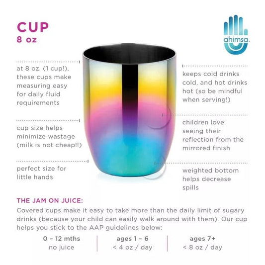 Ahimsa Stainless Steel Conscious Cups (Set of 4) - Rainbow - SCUP-108-RNB