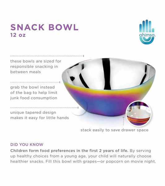 Ahimsa Stainless Steel Smart Snacking Bowls (Set of 4) - Classic - SBWL-108-CLA
