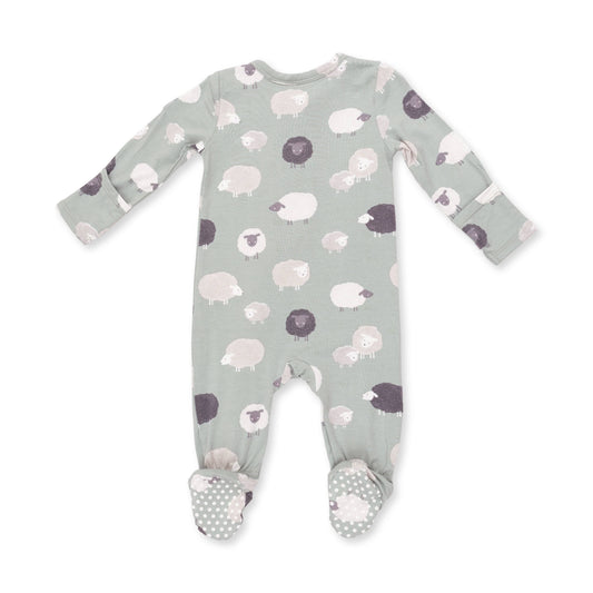 Angel Dear Black Sheep 2 Way Zipper Footie, 0-3M