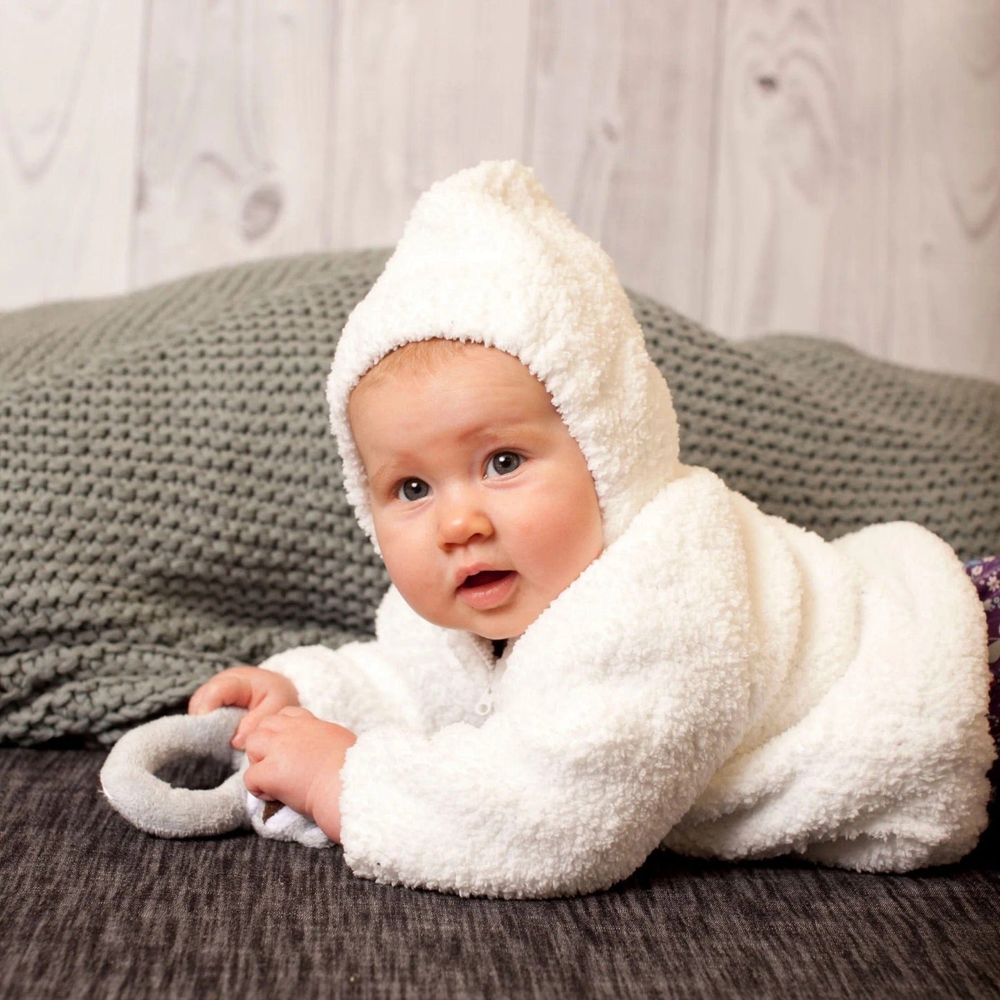 Angel Dear Chenille Hoodie, 6-12 Months - White - 56202AD