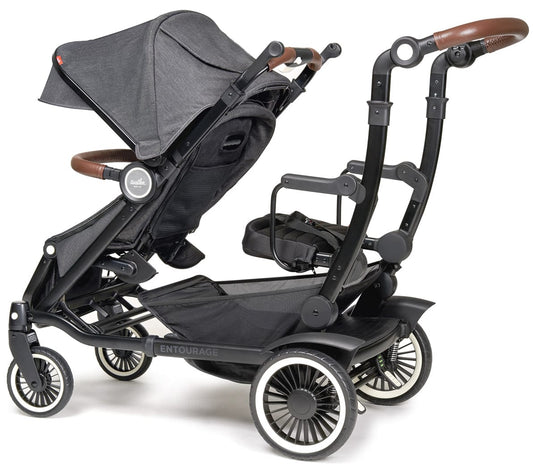 Austlen Entourage Stroller & Sit+Stand Jump Seat - Black / Black