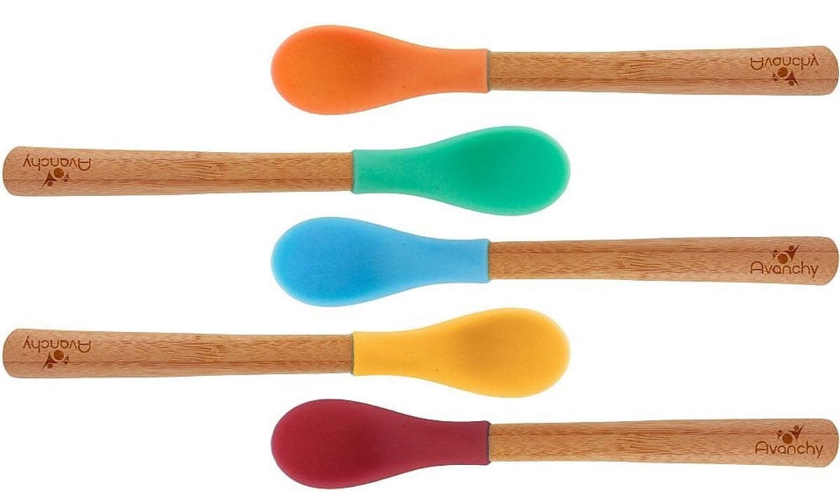 Avanchy Bamboo Infant Feeding Spoons, 5 Pack - Multi - 731236357841