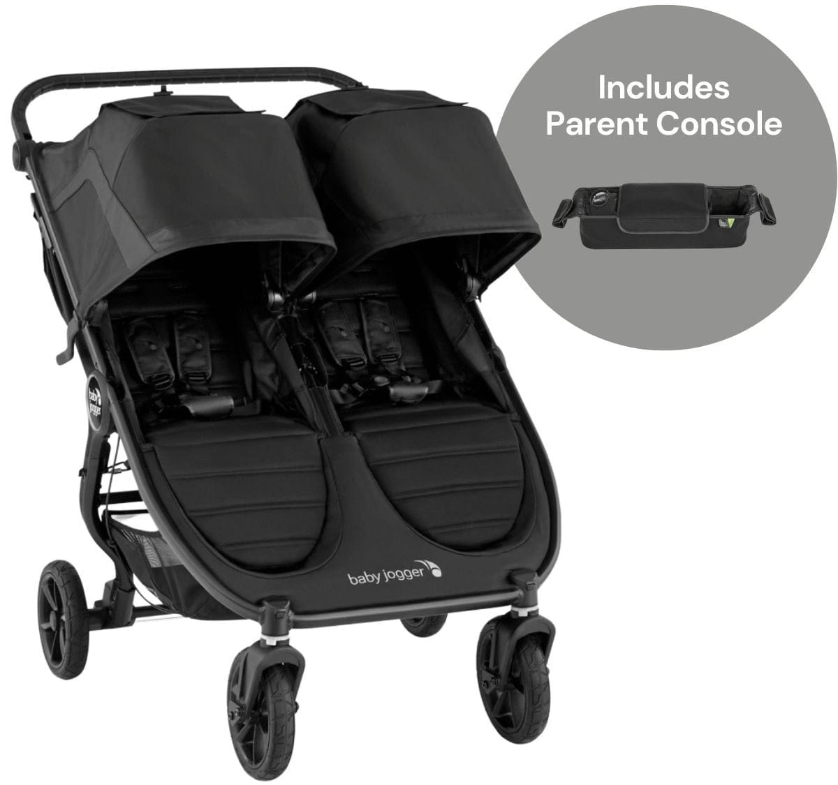 Baby Jogger City Mini GT2 Side by Side Double Stroller + Parent Console Bundle