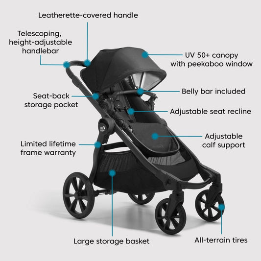Baby Jogger City Select 2 Single-to-Double Stroller - Eco Collection - Frosted Ivory - 2149340