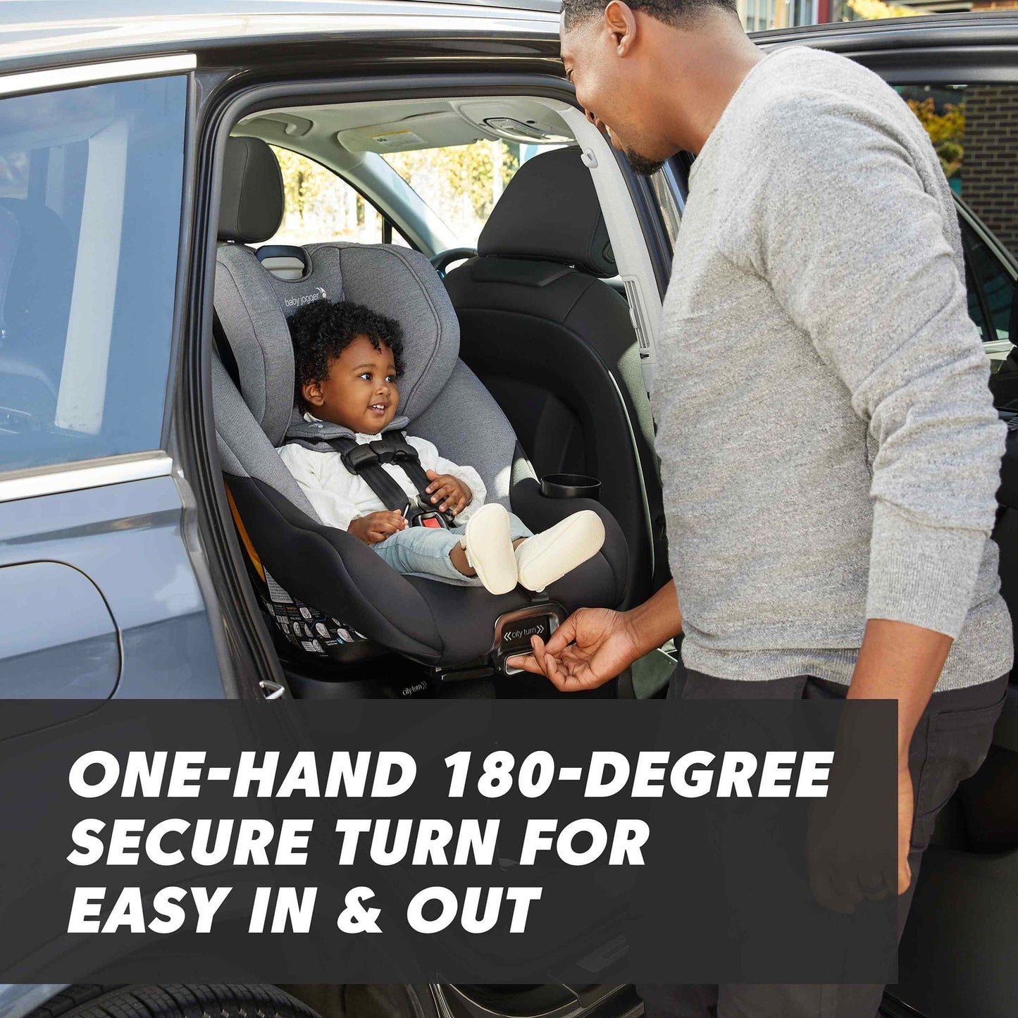 Baby Jogger City Turn Rotating Convertible Car Seat - Onyx Black - 2223224