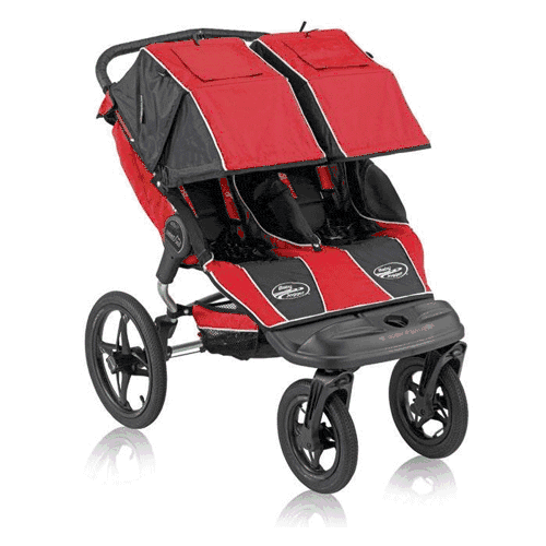 Baby Jogger Summit 360 Double Stroller in Red/Black