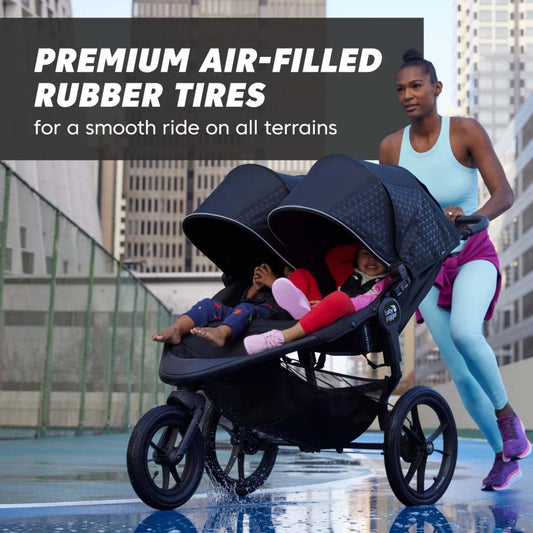 Baby Jogger Summit X3 Double Jogging Stroller - Midnight Black