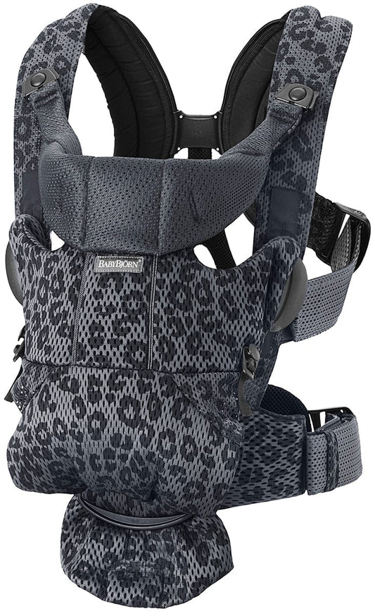 BabyBjörn Baby Carrier Free 3D Mesh, Anthracite Leopard - 099678US